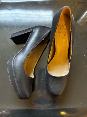 Naturalizer Black Platform Block Heel Pumps - Smooth Upper